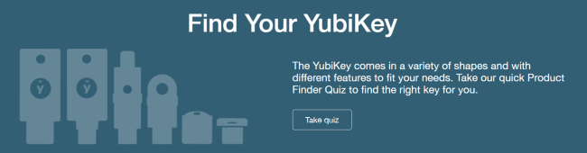Screenshot of yubico.com