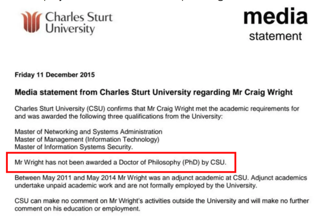 Craig lied about his philosophy PHD